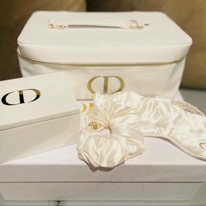 Dior Vanity Case with Silk EyeMask Hair Scrunchie and Lacquer Storage